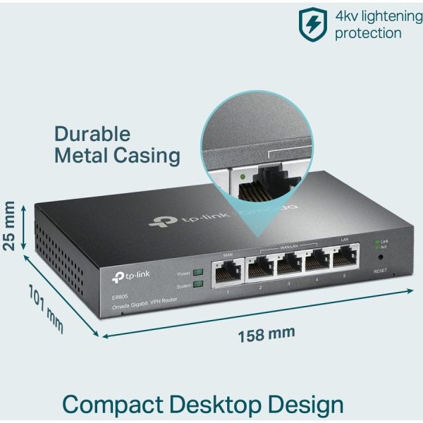 TP-Link ER605 - Multi-WAN Wired VPN Router - Image 5