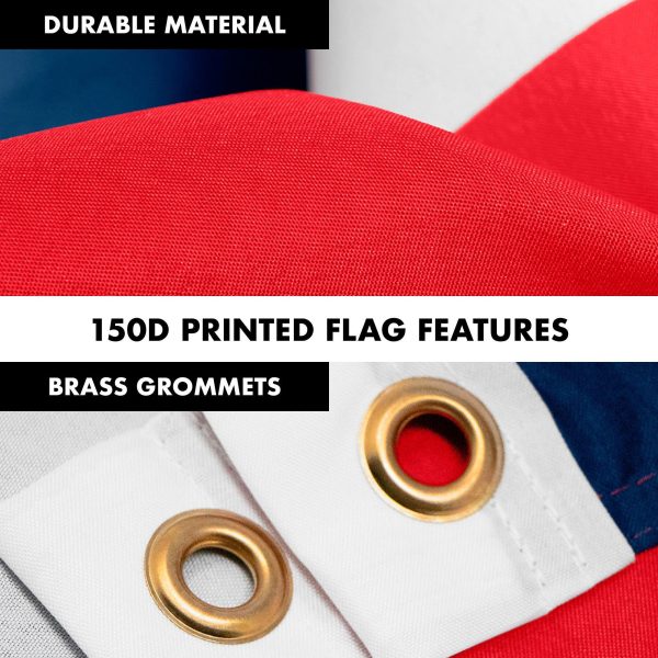 G128 Combo Pack: 6 Feet Tangle Free Spinning Flagpole (White) Open House Flag 3x5 ft Printed 150D Brass Grommets (Flag Included) Aluminum Flag Pole - Image 4
