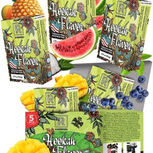 All Times Hookah Flavors Set   5 x 50g non tobacco hookah flavor for your Hookah Bowl (Tropical fruit mix   Blueberry   Mango   Watermelon   Mint) Hookah Bundle Pack of 5   Try these Tobacco Free Shisha