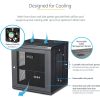 StarTech.com 4-Post 12U Wall Mount Network Cabinet, 19" Hinged Wall-Mounted Server Rack for IT Equipment, Flexible Lockable Rack Enclosure - Image 4