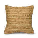 The Fine Living Co. Jute Throw Pillow Covers Braided Decorative Pillow Covers Farmhouse Accent Pillows for Couch Living Room Decor 18 x 18 inch Natural 1Pc