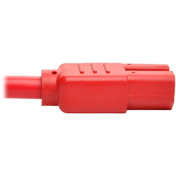 Eaton Tripp Lite Series Power Cord C14 to C15 - Heavy-Duty, 15A, 250V, 14 AWG, 2 ft. (0.61 m), Red - Image 4