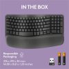 Logitech Wave Keys Wireless Ergonomic Keyboard with Cushioned Palm Rest, Comfortable Natural Typing, Graphite - Image 3