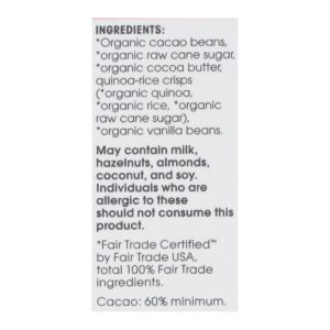 Alter Eco Americas Organic Chocolate Bar - Dark Quinoa - 2.82 oz Bars - Case of 12