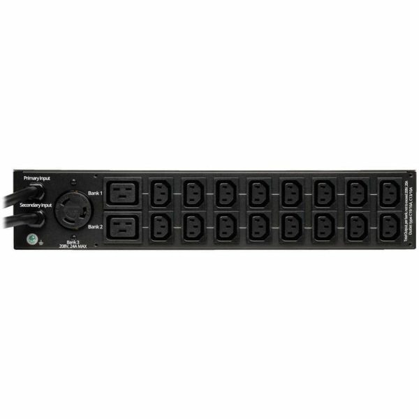 Eaton Tripp Lite Series 5.8kW Single-Phase Local Metered Automatic Transfer Switch PDU, Two 200-240V L6-30P Inputs, 16-C13 2-C19 & 1 L6-30R Outlet, 2U, TAA - Image 2