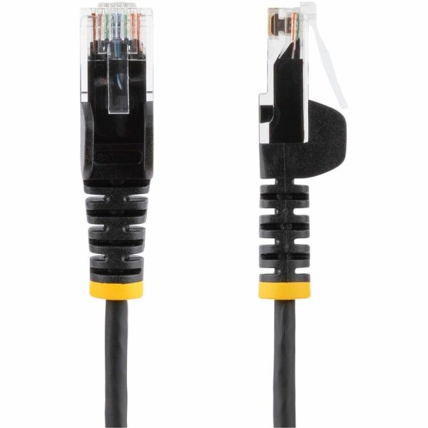 StarTech.com 6ft CAT6 Cable - Slim CAT6 Patch Cord - Black - Snagless RJ45 Connectors - Gigabit Ethernet Cable - 28 AWG - LSZH (N6PAT6BKS) - Image 2