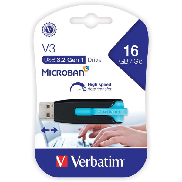 16GB Store 'n' Go® V3 USB 3.2 Gen 1 Flash Drive - Blue - Image 8