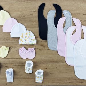 14 Pc Set Of Bibs, Caps, Booties Ls_0639