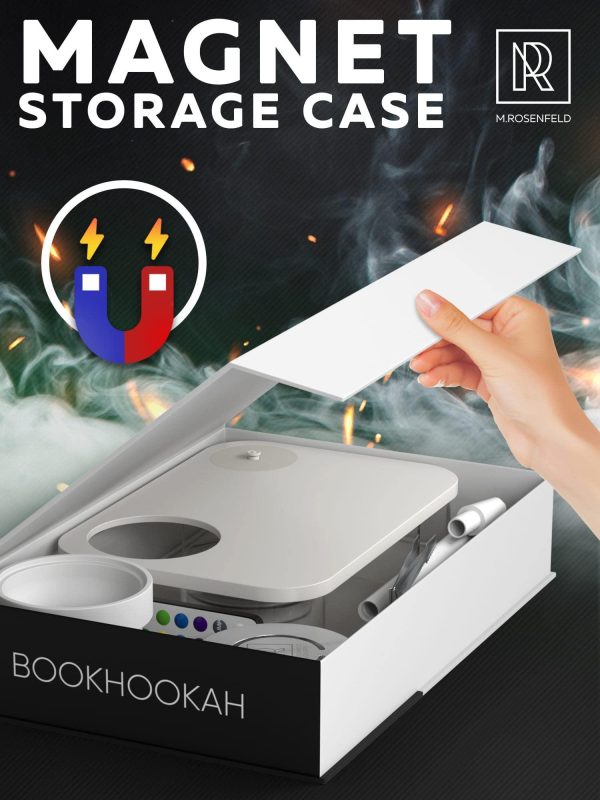 Portable Hookah Set With Everything And Case   Premium WHITE Small Hookah Set For Travel Flat Hookah Box Hookah Set With Charcoal Holder & Coal Cover  Travel Hookah Set With Everything - Image 4