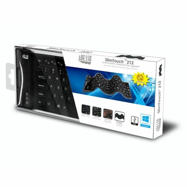 Adesso Antimicrobial Waterproof Flex Keyboard (Mini Size) - Image 4