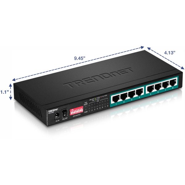 TRENDnet 8-Port Gigabit Long Range Poe+ Switch; TPE-LG80;65W Poe Budget; Ethernet/Network Switch; Long-Range Poe+ Extends Range Up to 200M (656 ft.); 16 Gbps Switching Capacity; Lifetime Protection - Image 5