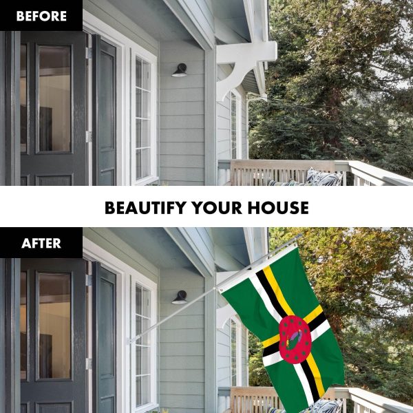 G128 Combo Pack: 6 Ft Tangle Free Aluminum Spinning Flagpole (Silver) & Dominica Dominican Flag 3x5 Ft, LiteWeave Pro Series Printed 150D Polyester | Pole with Flag Included - Image 3