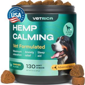 Calming Chews for Dogs Anxiety Relief   Hemp Calming Chews for Dogs   Soft Treats for Storms Fireworks Separation Vet Visits Grooming Travel   Valerian Root Hemp Seed Oil Turmeric L Theanine