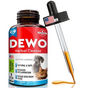 Cats & Dogs Liquid Herbal Medicine & Natural Broad Spectrum Treatment for Tapeworm Whipworm Roundworm and Hookworm   Prevention Medication & Supplement Drops for Kitten and Puppies   Made in USA