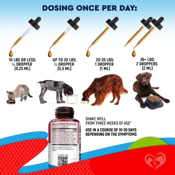 Cats & Dogs Liquid Herbal Medicine & Natural Broad Spectrum Treatment for Tapeworm Whipworm Roundworm and Hookworm   Prevention Medication & Supplement Drops for Kitten and Puppies   Made in USA - Image 5