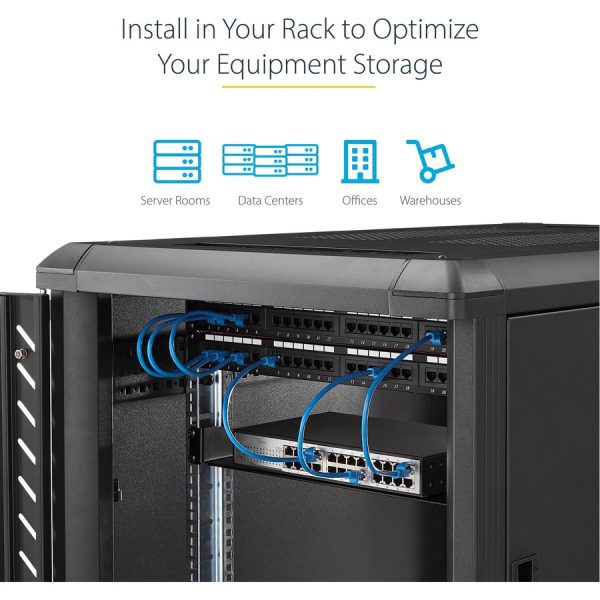 StarTech.com 1U Server Rack Cabinet Shelf - Fixed 7" Deep Cantilever Rackmount Tray for 19" Data/AV/Network Enclosure w/cage nuts, screws - Image 5