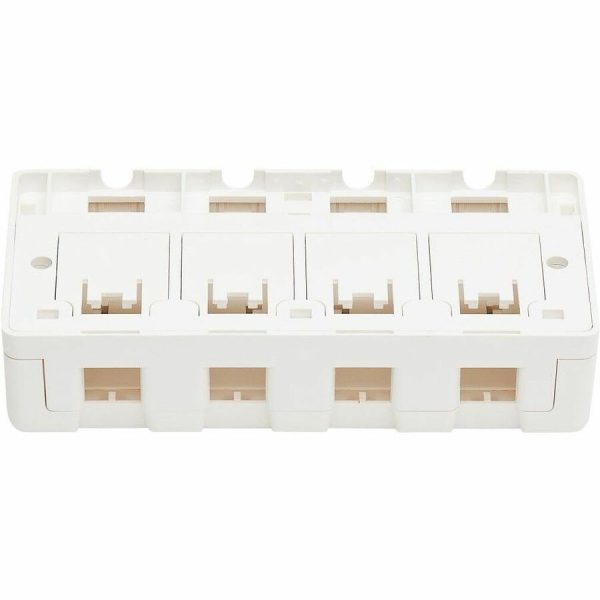 Eaton Tripp Lite Series Surface-Mount Box for Keystone Jacks - 4 Ports, White, TAA - Image 2