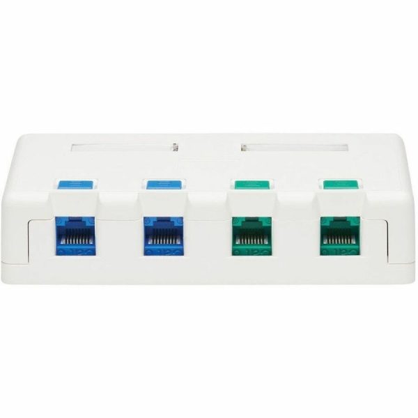 Eaton Tripp Lite Series Surface-Mount Box for Keystone Jacks - 4 Ports, White, TAA - Image 3