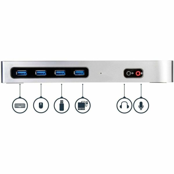 StarTech.com USB-C / USB 3.0 Docking Station - Compatible with Windows / macOS - Supports 4K Ultra HD Dual Monitors - USB-C - Six USB Type-A Ports - DK30A2DH - Image 2
