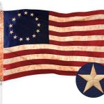 G128 Betsy Ross Tea-Stained Flag | 2.5x4 Ft | ToughWeave Pro Series Embroidered 420D Polyester | Historical Flag