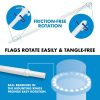 G128 Combo Pack: 5 Ft Tangle Free Aluminum Spinning Flagpole (White) & Solid Dark Green Color Flag 2x3 Ft, LiteWeave Pro Series Printed 150D Polyester | Pole with Flag Included - Image 9