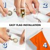 G128 Combo Pack: 5 Ft Tangle Free Aluminum Spinning Flagpole (White) & Solid Orange Color Flag 2x3 Ft, LiteWeave Pro Series Printed 150D Polyester | Pole with Flag Included - Image 7