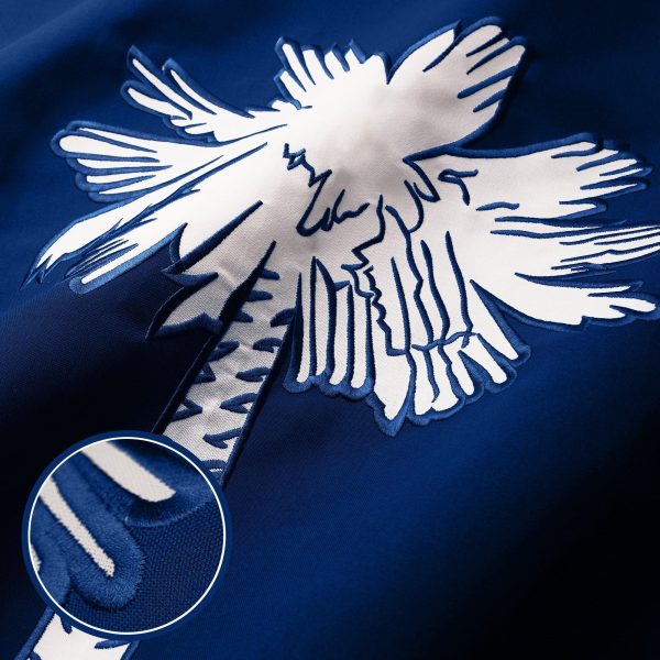 G128 South Carolina SC State Flag | 5x8 Ft | StormFlyer Series Embroidered 220GSM Spun Polyester | Embroidered Design, Indoor/Outdoor, Brass Grommets, Heavy Duty, All Weather - Image 2