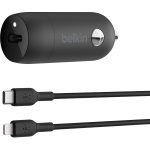 Belkin Boost↑Charge™ 30W Fast Car Charger, Compact Design w/USB-C Power Delivery Port, USB-C to Lightning Cable Included, Universal Compatibility for iPhone 14 Series, iPad, and More - Black