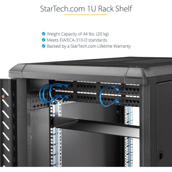 StarTech.com 1U Server Rack Cabinet Shelf - Fixed 16" Deep Cantilever Rackmount Tray for 19" Data/AV/Network Enclosure w/cage nuts, screws - Image 5