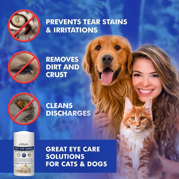 Arava Pet Eye Wipes   for Dogs Cats Puppies & Kittens   100 Count   Natural and Aromatherapy Medicated   Removes Dirt Crust and Discharge   Prevents Tear Stain Infections & Irritations   Soft & Gentle - Image 3
