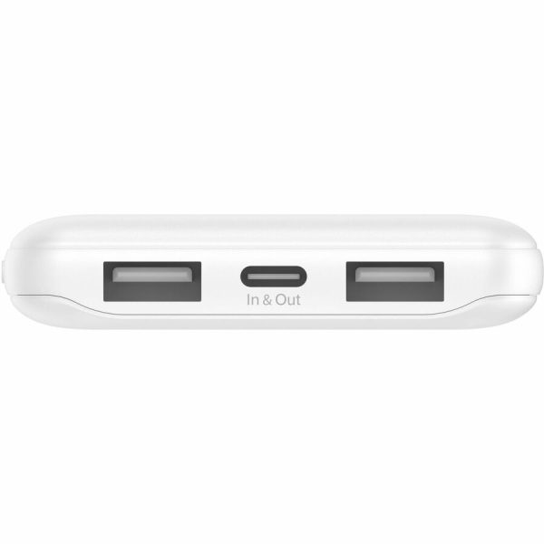 Belkin 15W 3-port USB Power Bank - 10K mAh - 2xUSB-A (12W), 1xUSB-C (15W) - Portable Charger - w/ USB-A to USB-C Cable - White - Image 5