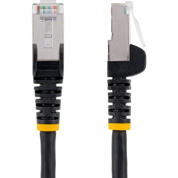 StarTech.com 5ft CAT6a Ethernet Cable, Black Low Smoke Zero Halogen (LSZH) 10 GbE 100W PoE S/FTP Snagless RJ-45 Network Patch Cord - Image 2