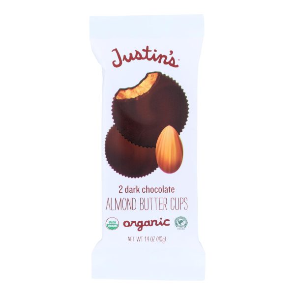Justin's Nut Butter Almond Butter Cups - Dark Chocolate - Case of 12 - 1.4 oz. - Image 2