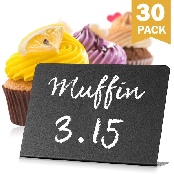 30 Pack Mini Chalkboard Signs 4 x3  for Food   Buffet   Tables   Small Chalkboard Sign   Mini Chalkboard Signs for Food   Table Chalkboard Signs   Mini Blackboard Signs for Food Buffet   Food Cards - Image 9