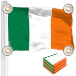 G128 3 Pack: Ireland Irish Flag | 3x5 Ft | LiteWeave Pro Series Printed 150D Polyester, 4 Corner Brass Grommets | Country Flag, Vibrant Colors, Perfect For Balcony, More Durable Than 100D 75D Poly
