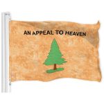 G128 An Appeal to Heaven Tea-Stained Flag | 3x5 Ft | LiteWeave Pro Series Printed 300D Polyester | Historical Flag, Indoor/Outdoor, Vibrant Colors, Brass Grommets, Thicker and More Durable Than 100D