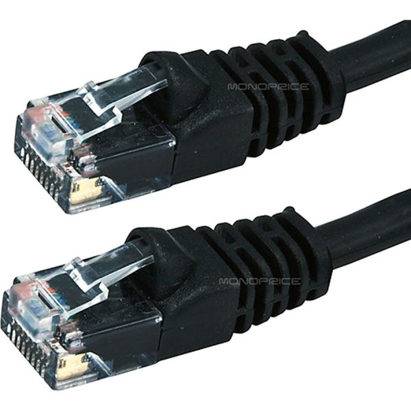 Monoprice Cat5e 24AWG UTP Ethernet Network Patch Cable, 50ft Black - Image 2