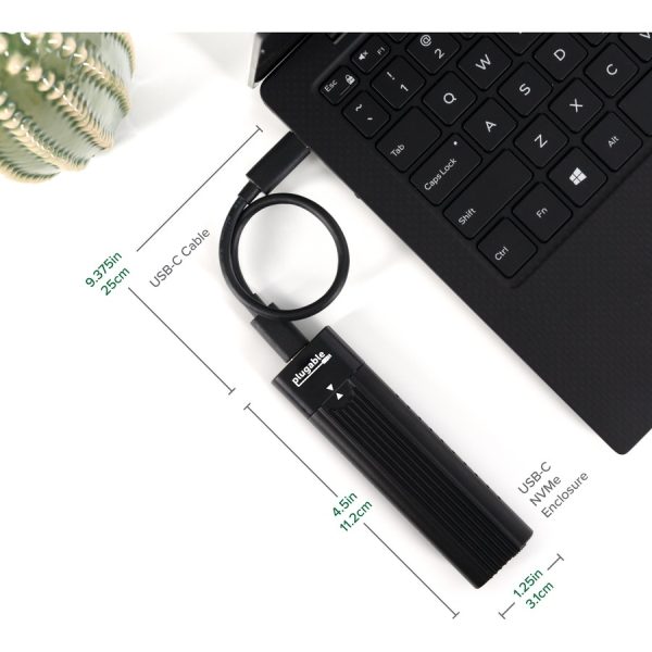 Plugable USB C to M.2 NVMe Tool-free Enclosure USB C and Thunderbolt 3 Compatible up to USB 3.1 Gen 2 Speeds (10Gbps). - Image 4