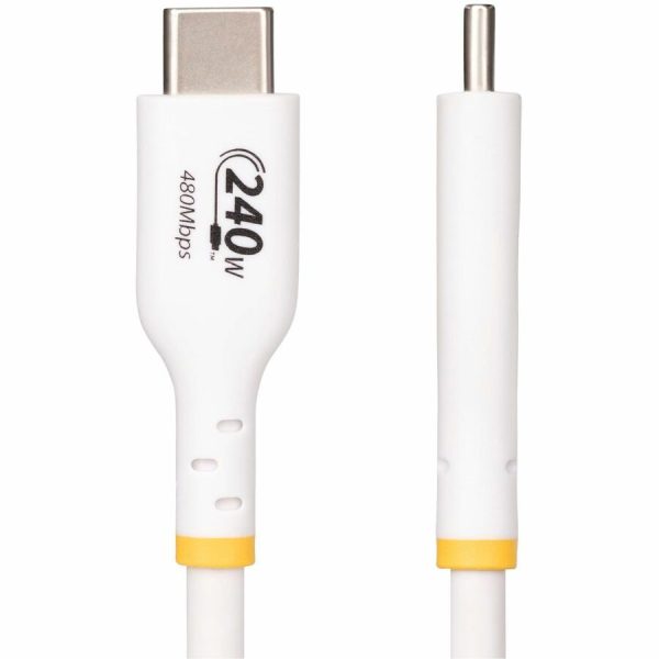 StarTech.com 13ft White USB-C Charging Cable, USB-IF Certified USB C Cable, 240W PD EPR, USB 2.0 Type-C Laptop Charger Cord, TPE Jacket - Image 2