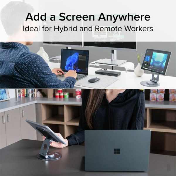 Plugable Swivel Tablet Stand Holder, 360° Rotating Base Tablet Holder for Phones and Tablets up to 12.9" - Image 2