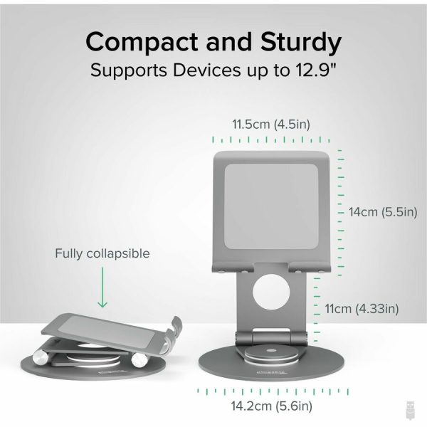 Plugable Swivel Tablet Stand Holder, 360° Rotating Base Tablet Holder for Phones and Tablets up to 12.9" - Image 4