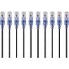 Monoprice 10-Pack, SlimRun Cat6A Ethernet Network Patch Cable, 7ft Black