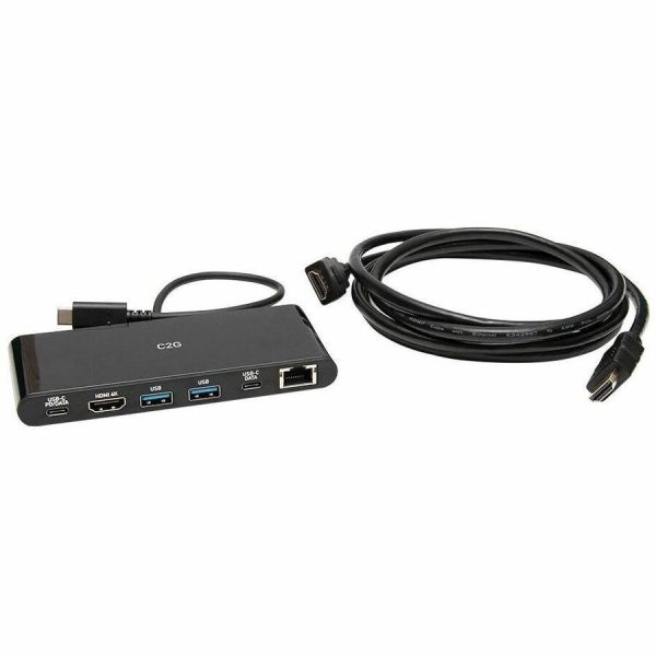 C2G USB-C 6-in-1 Mini Docking Station Bundle for Laptops