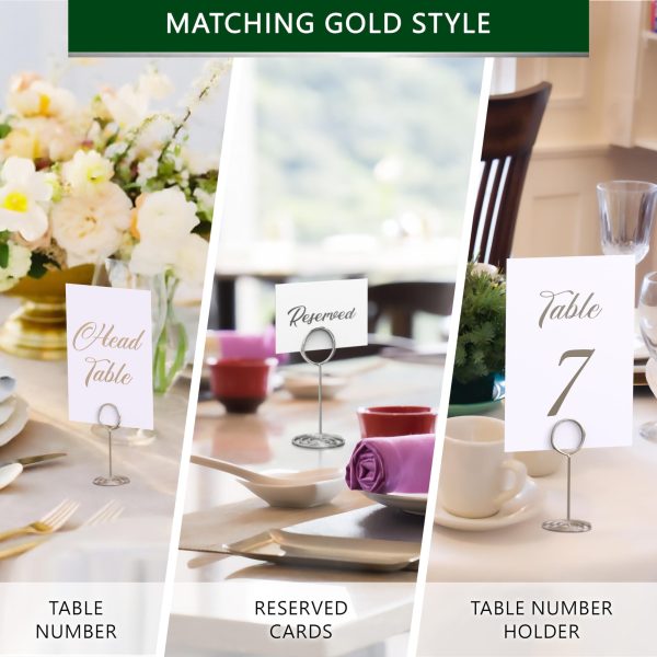 10 Pack Table Number Holders for Wedding   Silver Place Card Holder   Table Sign Holders   Picture   Photo Holders for Tables   Mini Table Number Stands Silver   Small Table Number Holders Clip Stand - Image 6