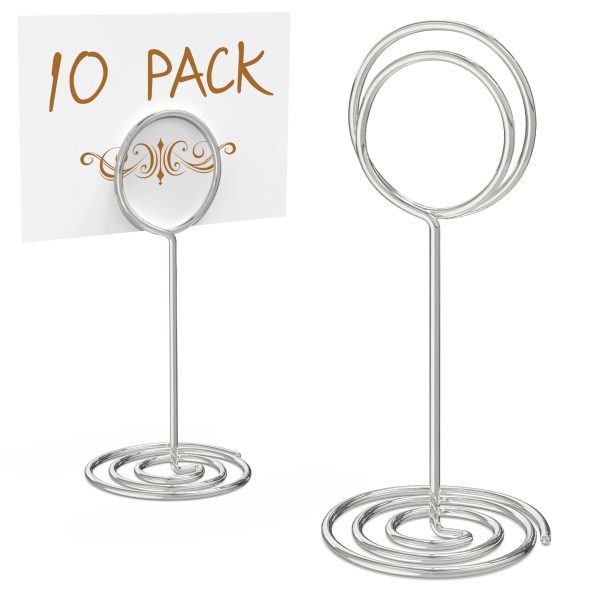 10 Pack Table Number Holders for Wedding   Silver Place Card Holder   Table Sign Holders   Picture   Photo Holders for Tables   Mini Table Number Stands Silver   Small Table Number Holders Clip Stand - Image 7