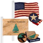 G128 Combo Pack: American USA Flag ToughWeave Series 3x5 Ft Single Sided & An Appeal to Heaven Tea-Stained Flag Double Sided 3x5 Ft Double ToughWeave Pro Series | Both Embroidered Poly, Brass Grommets