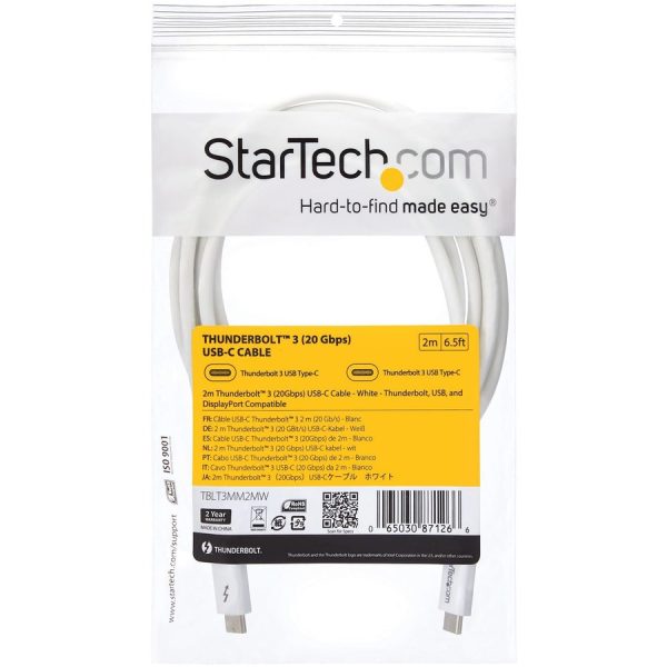 StarTech.com 6.6ft (2m) Thunderbolt 3 Cable, 20Gbps, 100W PD, 4K Video, Thunderbolt-Certified, Compatible w/ TB4/USB 3.2/DisplayPort - Image 7