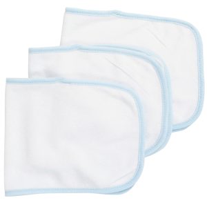 Baby Burpcloth With Blue Trim (pack Of 3) 1025-b-3