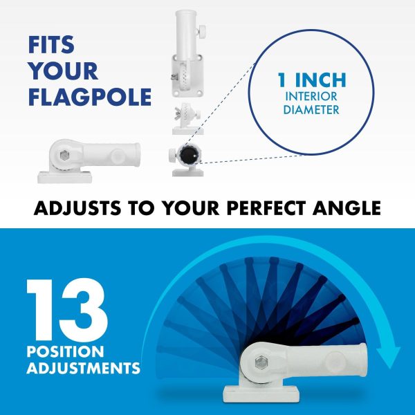 G128 Combo Pack: 5 Ft Tangle Free Aluminum Spinning Flagpole (White) & Rhode Island RI State Flag 2.5x4 Ft, ToughWeave Series Embroidered 300D Polyester | Pole with Flag Included - Image 8