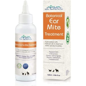 Arava Natural Ear Mite Treatment   for Dogs & Cats   Pet Ear Mites Infection Cleaner   Treat Inaccessible Areas & Prevent Infections   NOT for Cats Under 13 LBS & Puppies Under 9 Months